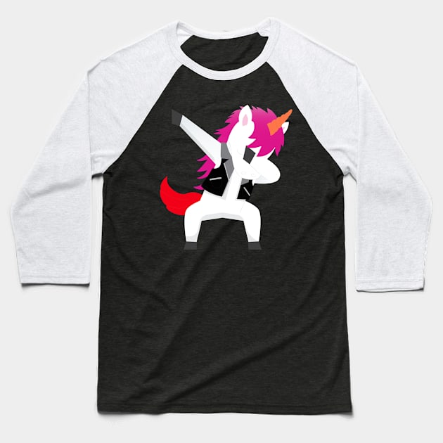 Funny kids unicorn  dabbing Baseball T-Shirt by FancyVancy